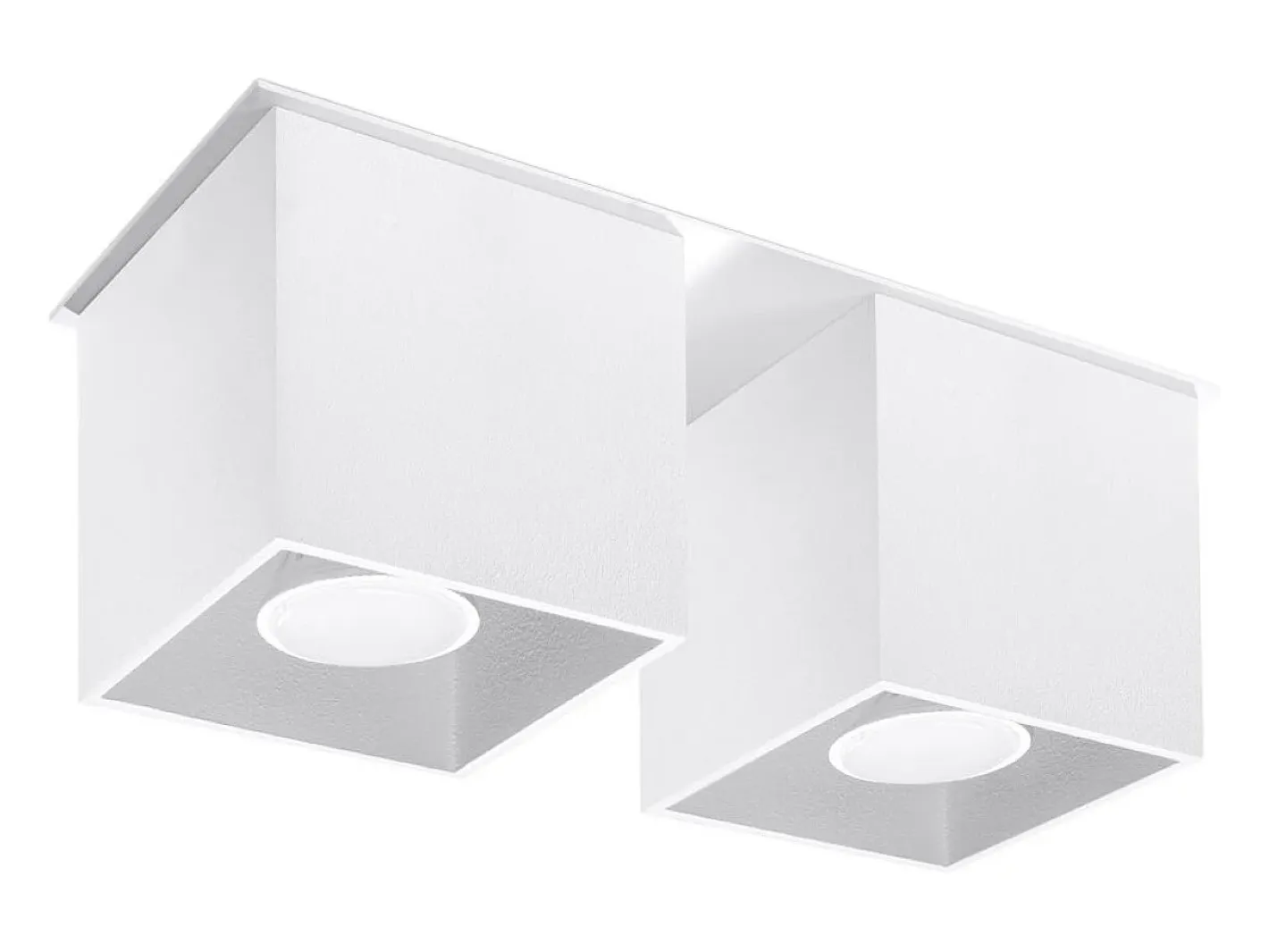 Sollux Lighting Plafón-Lámparas de techo Quadx moderno de aluminio - 2 fuentes luminosas 3000K - L.26 x A.12 cm - Blanco