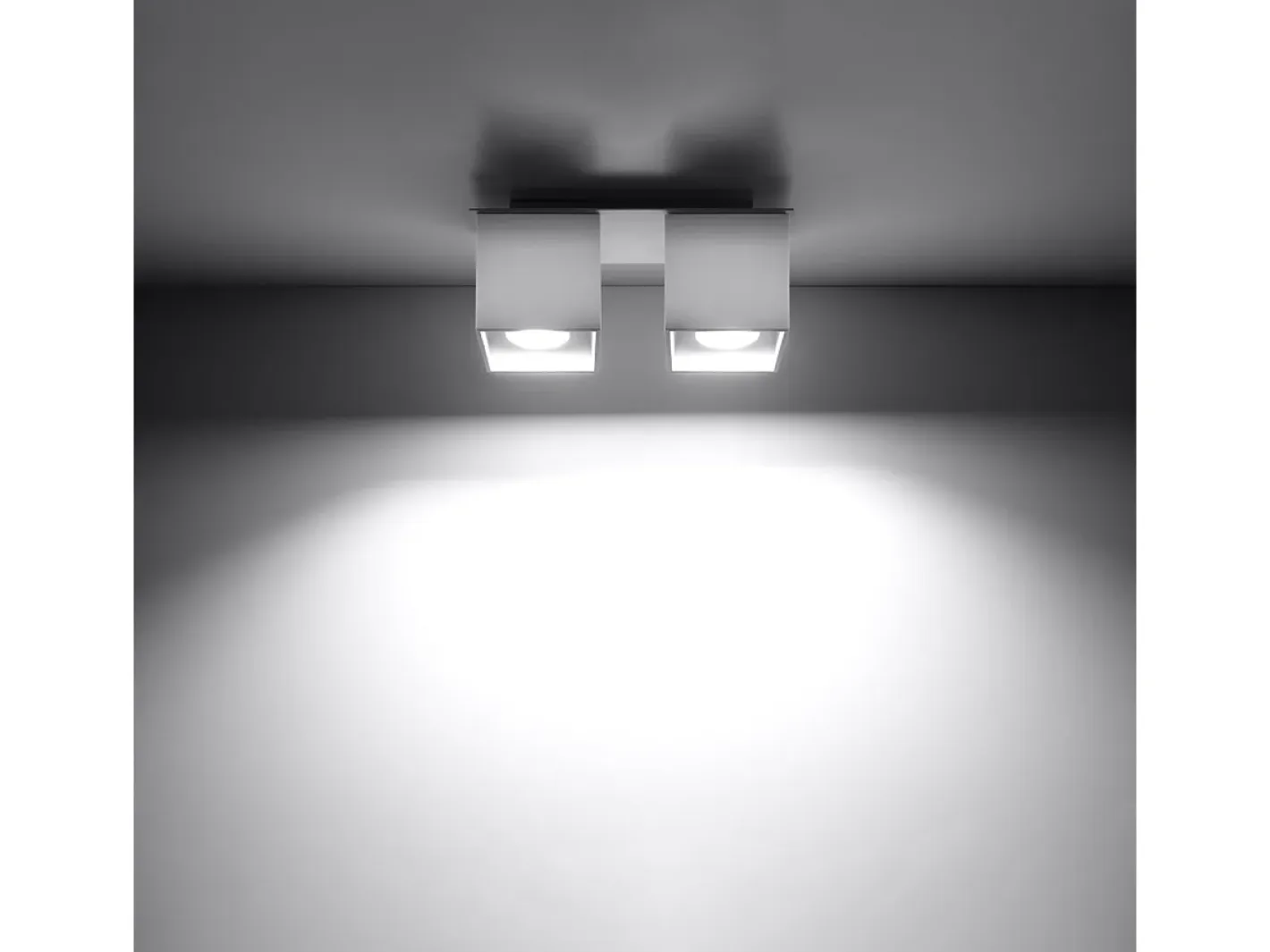 Sollux Lighting Plafón-Lámparas de techo Quadx moderno de aluminio - 2 fuentes luminosas 4000K - L.26 x A.12 cm - Blanco