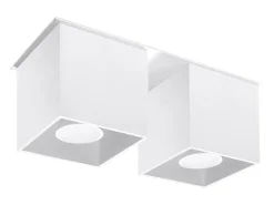 Sollux Lighting Plafón-Lámparas de techo Quadx moderno de aluminio - 2 fuentes luminosas 4000K - L.26 x A.12 cm - Blanco