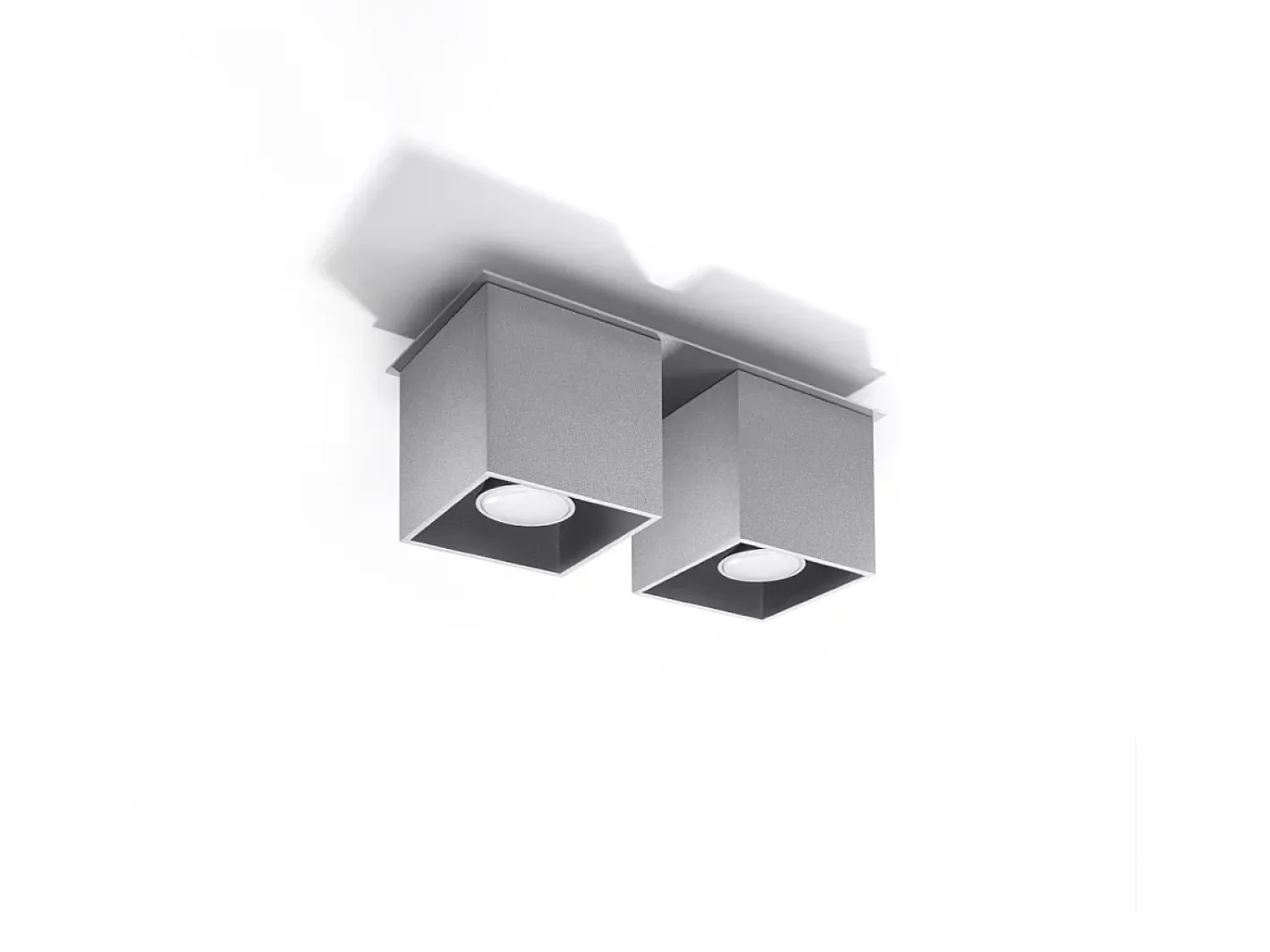 Sollux Lighting Lámparas de techo Quadx moderno de aluminio - 2 fuentes luminosas 3000K - L.26 x A.12 cm - Gris Best