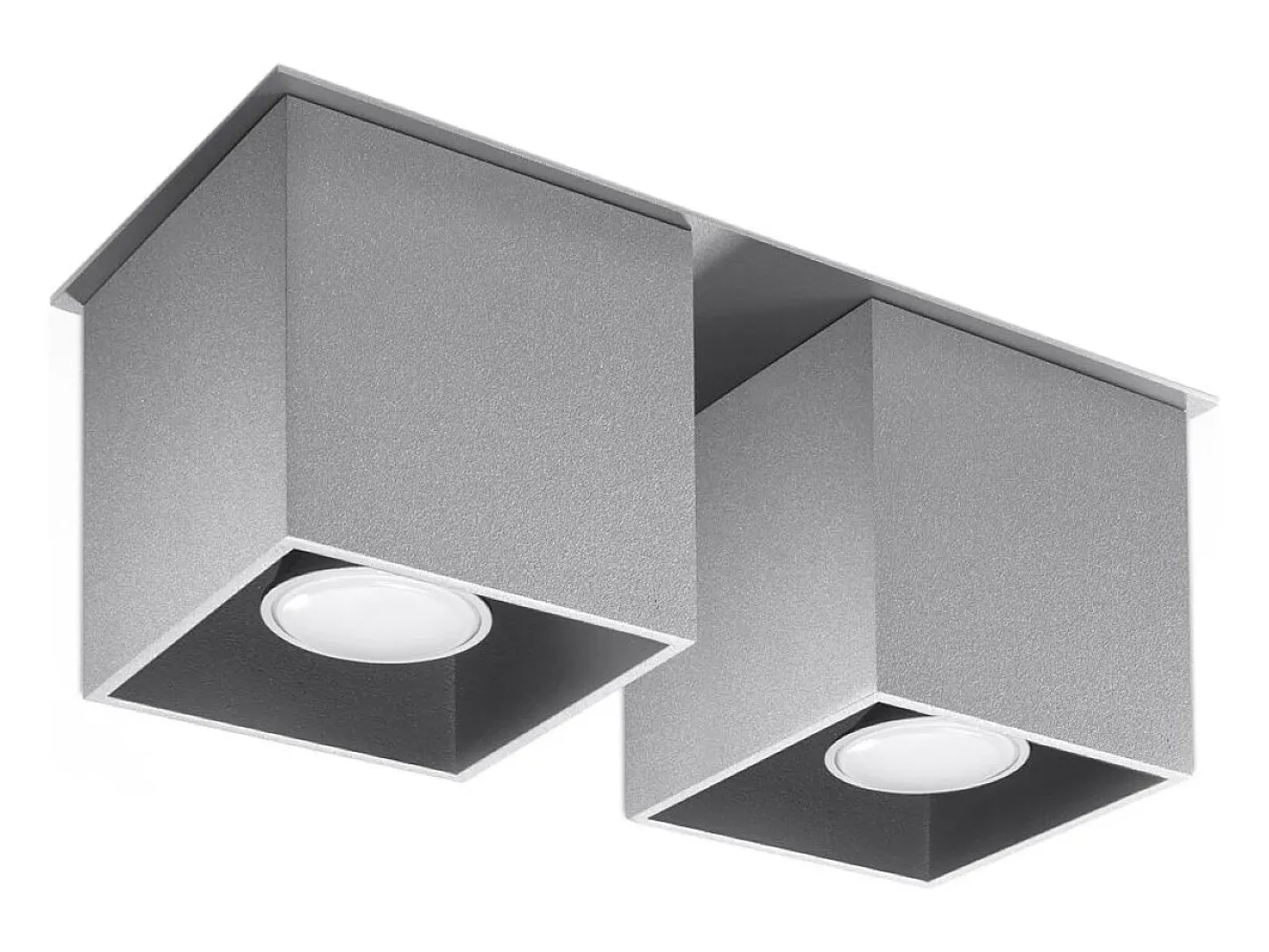 Sollux Lighting Lámparas de techo Quadx moderno de aluminio - 2 fuentes luminosas 3000K - L.26 x A.12 cm - Gris Best