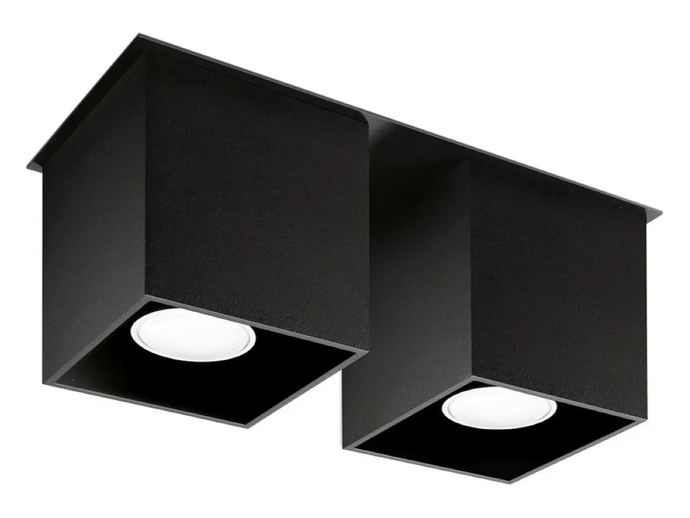 Sollux Lighting Plafón-Lámparas de techo Quadx moderno de aluminio - 2 fuentes luminosas 3000K - L.26 x A.12 cm - Negro
