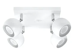 Best Sollux Lighting Lámparas de techo Rayis moderno de acero - 4 fuentes luminosas 4000K - L.25 x A.16 cm - Blanco