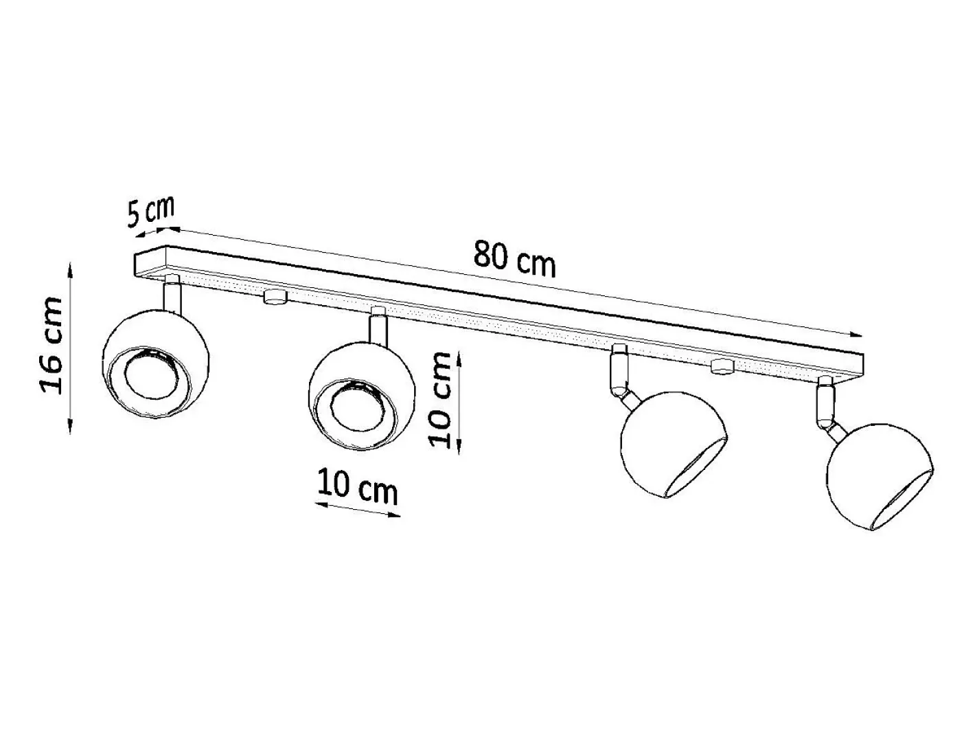 Sollux Lighting Lámparas de techo Rayis moderno de acero - 4 fuentes luminosas 3000K - L.80 x A.16 cm - Blanco Clearance