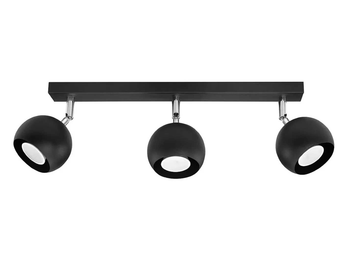 Outlet Sollux Lighting Lámparas de techo Rayis moderno de acero - 3 fuentes luminosas 4000K - L.45 x A.16 cm - Negro