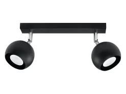 Online Sollux Lighting Lámparas de techo Rayis moderno de acero - 2 fuentes luminosas 4000K - L.30 x A.16 cm - Negro