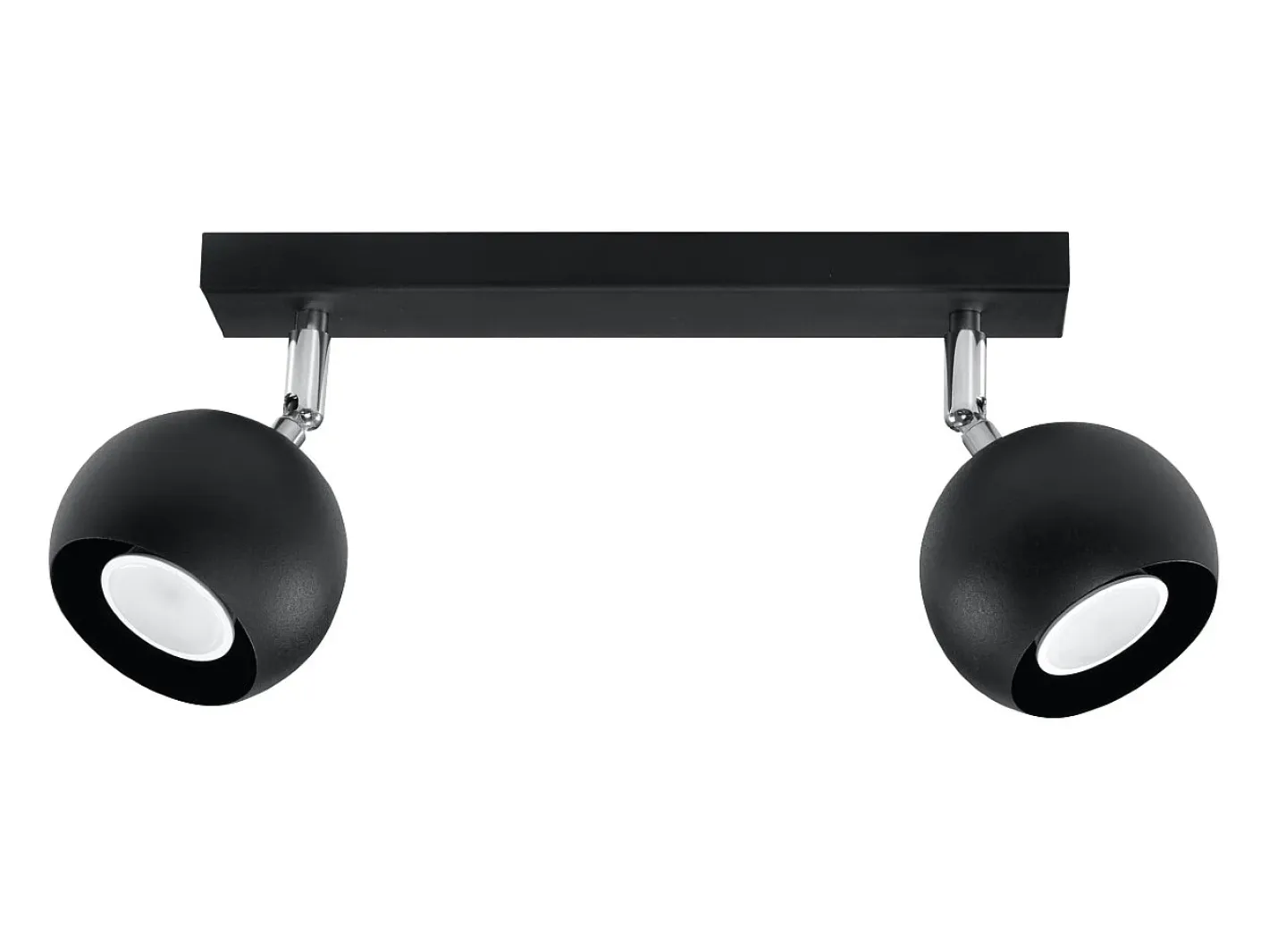 New Sollux Lighting Lámparas de techo Rayis moderno de acero - 2 fuentes luminosas 3000K - L.30 x A.16 cm - Negro