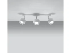 Sollux Lighting Plafón-Lámparas de techo Rayis moderno de acero - 3 fuentes luminosas 4000K - L.45 x A.16 cm - Blanco