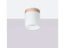 Sollux Lighting Lámparas De Techo Rif Escandinavo De Madera/Aluminio - 1 Fuentes Luminosas - L.12 X A.14 Cm - /Madera Natural Blanco Hot