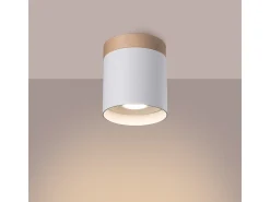 Sollux Lighting Lámparas De Techo Rif Escandinavo De Madera/Aluminio - 1 Fuentes Luminosas - L.12 X A.14 Cm - /Madera Natural Blanco Hot