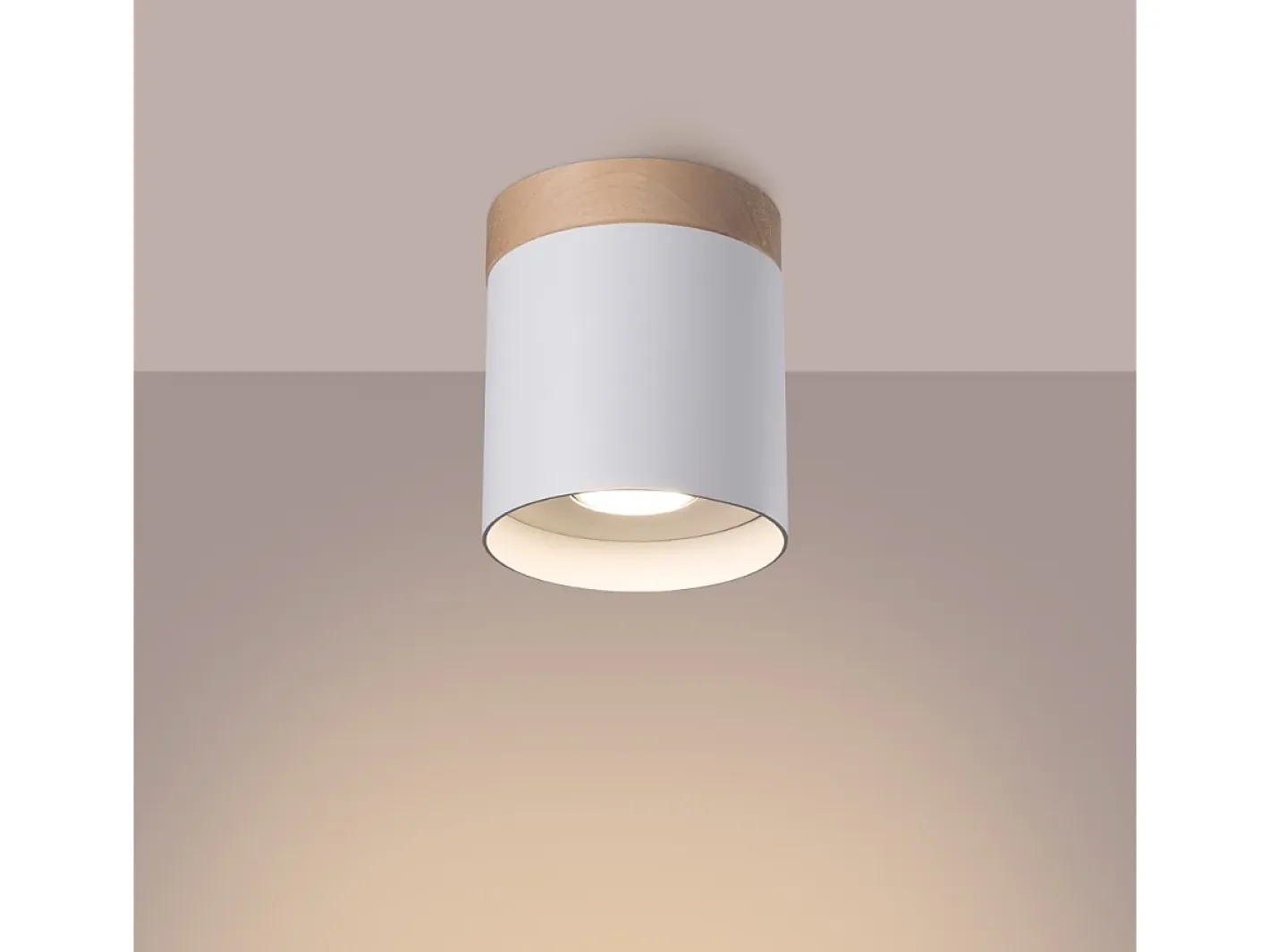 Sollux Lighting Lámparas De Techo Rif Escandinavo De Madera/Aluminio - 1 Fuentes Luminosas - L.12 X A.14 Cm - /Madera Natural Blanco Hot