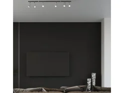 Sollux Lighting Plafón-Lámparas De Techo Ring Moderno De Acero - 4 Fuentes Luminosas - L.80 X A.16 Cm - Cromo Gris