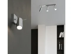 Sollux Lighting Lámparas De Techo Ring Moderno De Acero - 2 Fuentes Luminosas - L.30 X A.16 Cm - Cromo Gris Sale