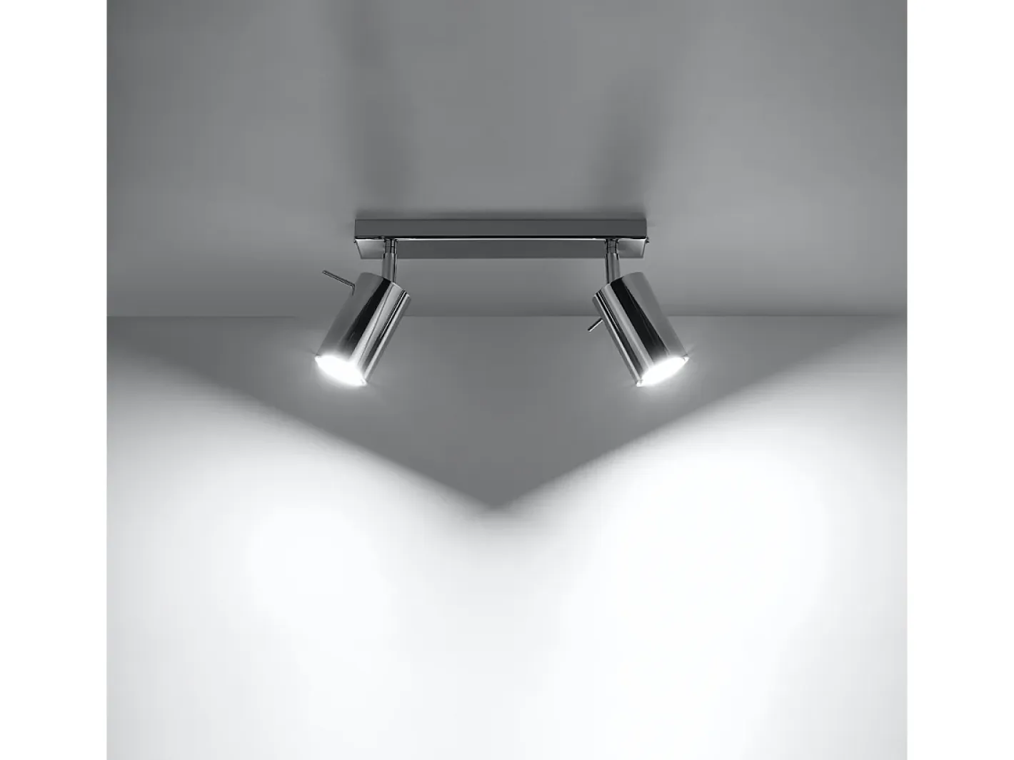 Sollux Lighting Lámparas De Techo Ring Moderno De Acero - 2 Fuentes Luminosas - L.30 X A.16 Cm - Cromo Gris Sale