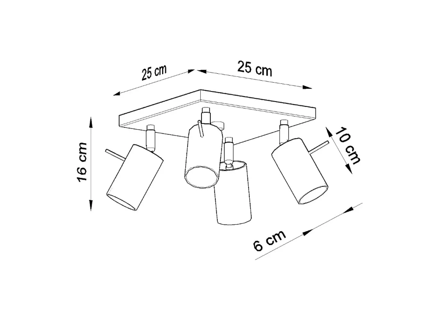 Sollux Lighting Lámparas De Techo Ring Moderno De Acero - 4 Fuentes Luminosas - L.25 X A.16 Cm - Cromo Gris Online