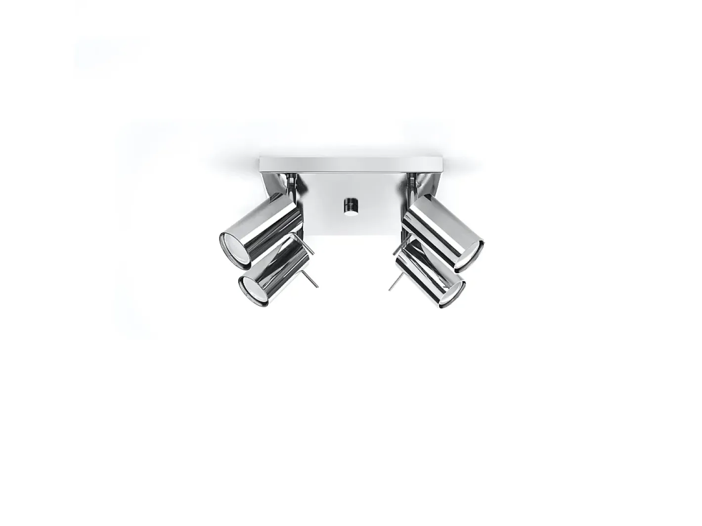 Sollux Lighting Lámparas De Techo Ring Moderno De Acero - 4 Fuentes Luminosas - L.25 X A.16 Cm - Cromo Gris Online