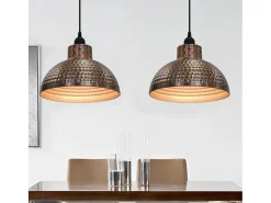 Plafón-Lámparas de techo semiesféricas 2 unidades color cobre ES180918 Marru00f3n