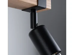 Sollux Lighting Lámparas de techo Shad moderno de acero/madera - 2 fuentes luminosas 4000K - L.38 x A.14 cm - madera negra Negro Best