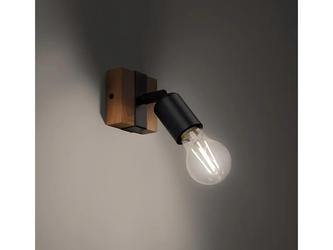 Sollux Lighting Lámparas de techo Shad moderno de acero/madera - 1 fuentes luminosas 4000K - L.14 x A.11 cm - madera negra Negro