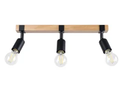 Sollux Lighting Lámparas de techo Shad moderno de acero/madera - 3 fuentes luminosas 4000K - L.53 x A.14 cm - madera negra Negro Discount
