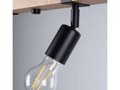 Sollux Lighting Lámparas de techo Shad moderno de acero/madera - 4 fuentes luminosas 4000K - L.89 x A.14 cm - madera negra Negro Outlet