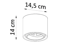 Sollux Lighting Lámparas de techo Shich moderno de cerámica - 1 fuentes luminosas 4000K - L.14,5 x A.14 cm - Blanco New
