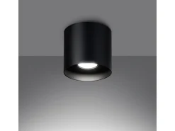 Outlet Sollux Lighting Lámparas de techo Shiis minimalista de aluminio - 1 fuentes luminosas 4000K - L.12 x A.11 cm - Negro