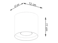 Sollux Lighting Lámparas de techo Shiis minimalista de aluminio - 1 fuentes luminosas 4000K - L.12 x A.11 cm - Gris Clearance