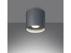 Sollux Lighting Lámparas de techo Shiis minimalista de aluminio - 1 fuentes luminosas 4000K - L.12 x A.11 cm - Gris Clearance