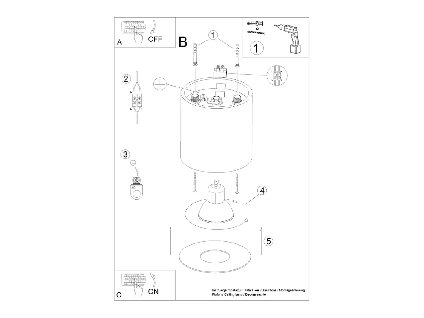 Sollux Lighting Lámparas de techo Shiis minimalista de aluminio - 1 fuentes luminosas 4000K - L.12 x A.11 cm - Blanco Hot