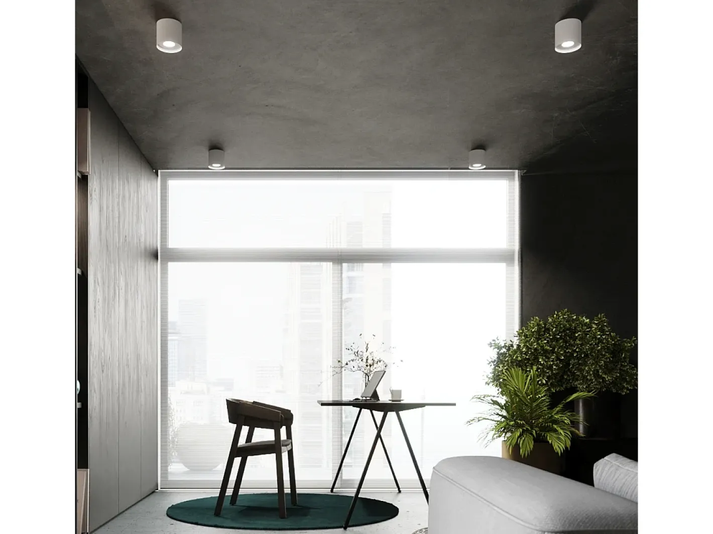 Sollux Lighting Lámparas de techo Shiis minimalista de aluminio - 1 fuentes luminosas 3000K - L.12 x A.11 cm - Blanco Best
