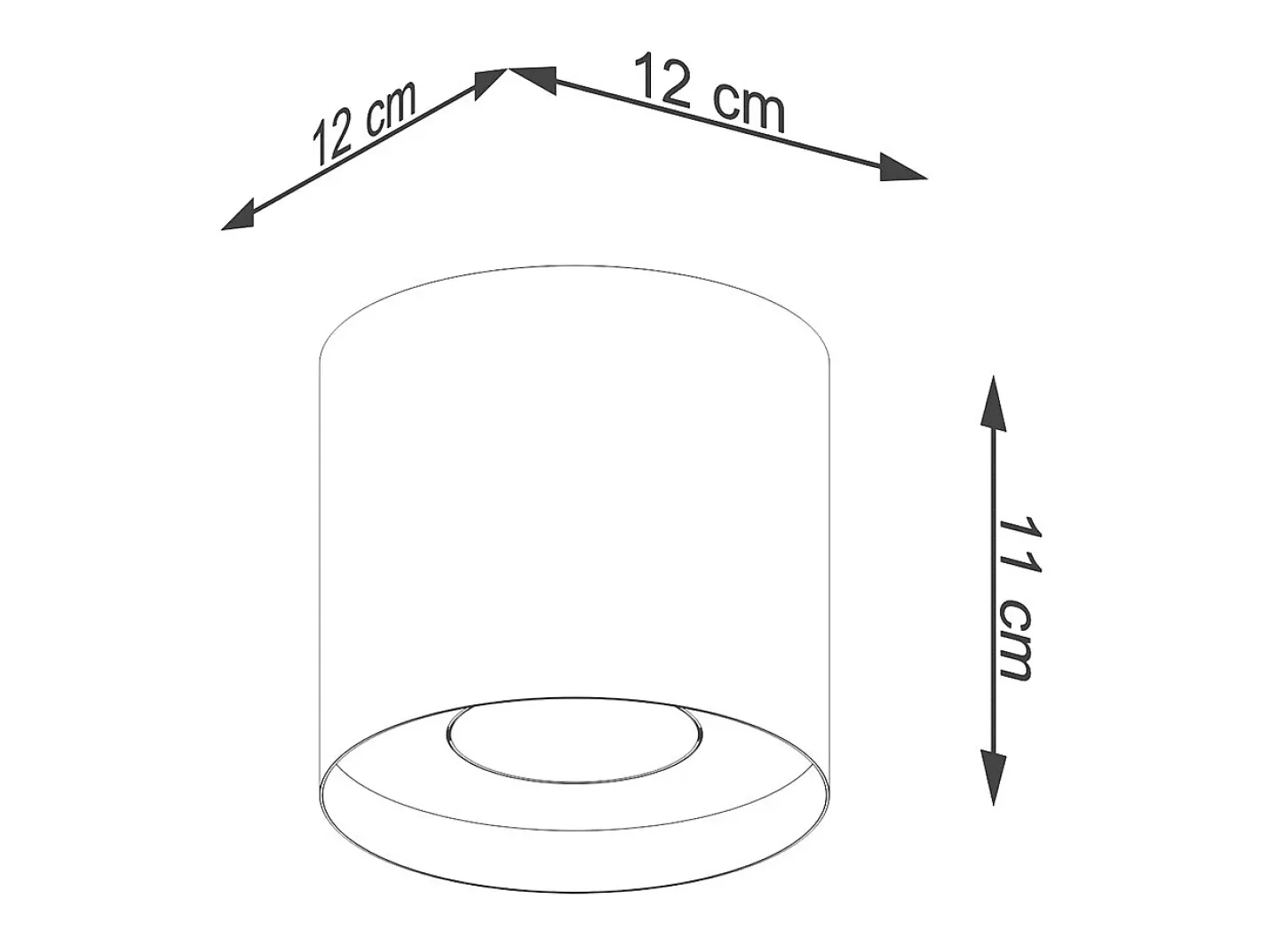 Sollux Lighting Lámparas de techo Shiis minimalista de aluminio - 1 fuentes luminosas 3000K - L.12 x A.11 cm - Blanco Best
