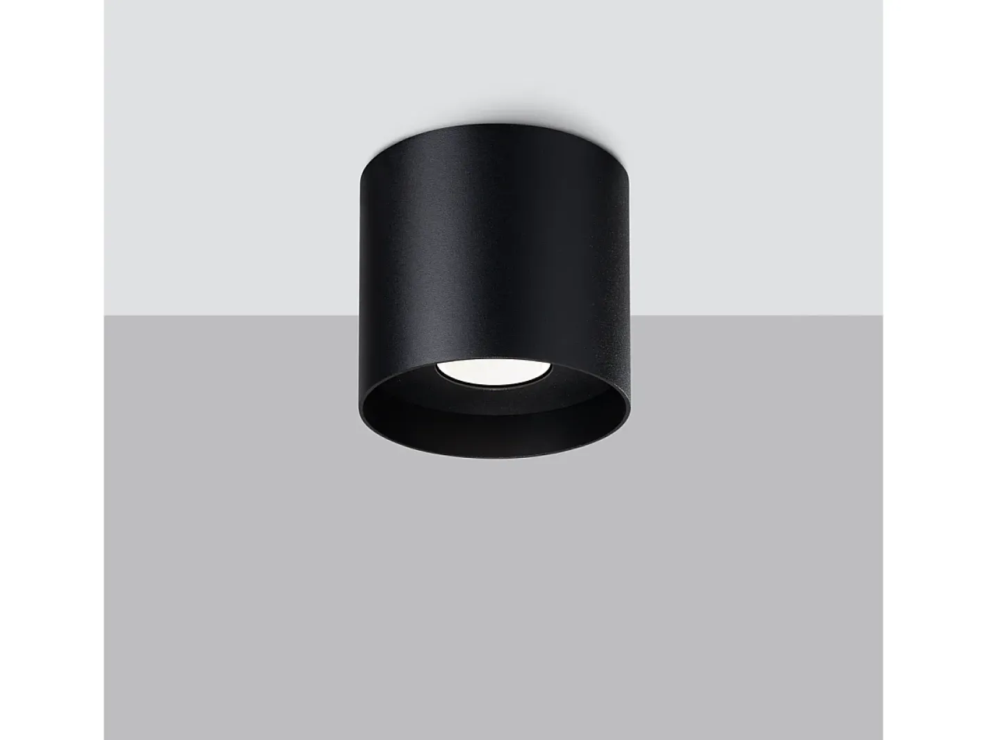 Online Sollux Lighting Lámparas de techo Shiis minimalista de aluminio - 1 fuentes luminosas 3000K - L.12 x A.11 cm - Negro