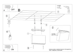 Sale Sollux Lighting Lámparas De Techo Sole Minimalista De Aluminio - 5 Fuentes Luminosas - L.13,7 X A.8,3 Cm - Negro