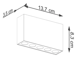 Sale Sollux Lighting Lámparas De Techo Sole Minimalista De Aluminio - 5 Fuentes Luminosas - L.13,7 X A.8,3 Cm - Negro