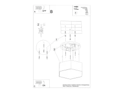 Sollux Lighting Plafón-Lámparas de techo Solinia moderno de CLORURO DE POLIVINILO - 2 fuentes luminosas 3000K - L.30,5 x A.11,5 cm - Negro