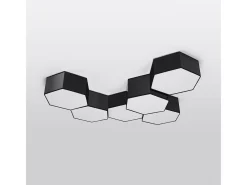 Sollux Lighting Plafón-Lámparas de techo Solinia moderno de CLORURO DE POLIVINILO - 2 fuentes luminosas 3000K - L.30,5 x A.11,5 cm - Negro