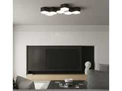 Sale Sollux Lighting Lámparas de techo Solinia moderno de CLORURO DE POLIVINILO - 2 fuentes luminosas 4000K - L.30,5 x A.13,5 cm - Negro