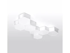 Sollux Lighting Lámparas de techo Solinia moderno de CLORURO DE POLIVINILO - 2 fuentes luminosas 3000K - L.30,5 x A.11,5 cm - Blanco Clearance