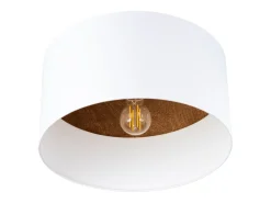 Sollux Lighting Lámparas de techo Straylon escandinavo de tela/madera/acero - 1 fuentes luminosas 3000K - L.35 x A.20 cm - /marrón oscuro Blanco Hot