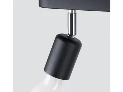 Sollux Lighting Plafón-Lámparas de techo Synfex minimalista de acero - 2 fuentes luminosas 4000K - L.33 x A.13,5 cm - Negro