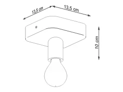 Outlet Sollux Lighting Lámparas De Techo Tavo Industrial De Concreto - 1 Fuentes Luminosas - L.13,5 X A.10 Cm - Gris