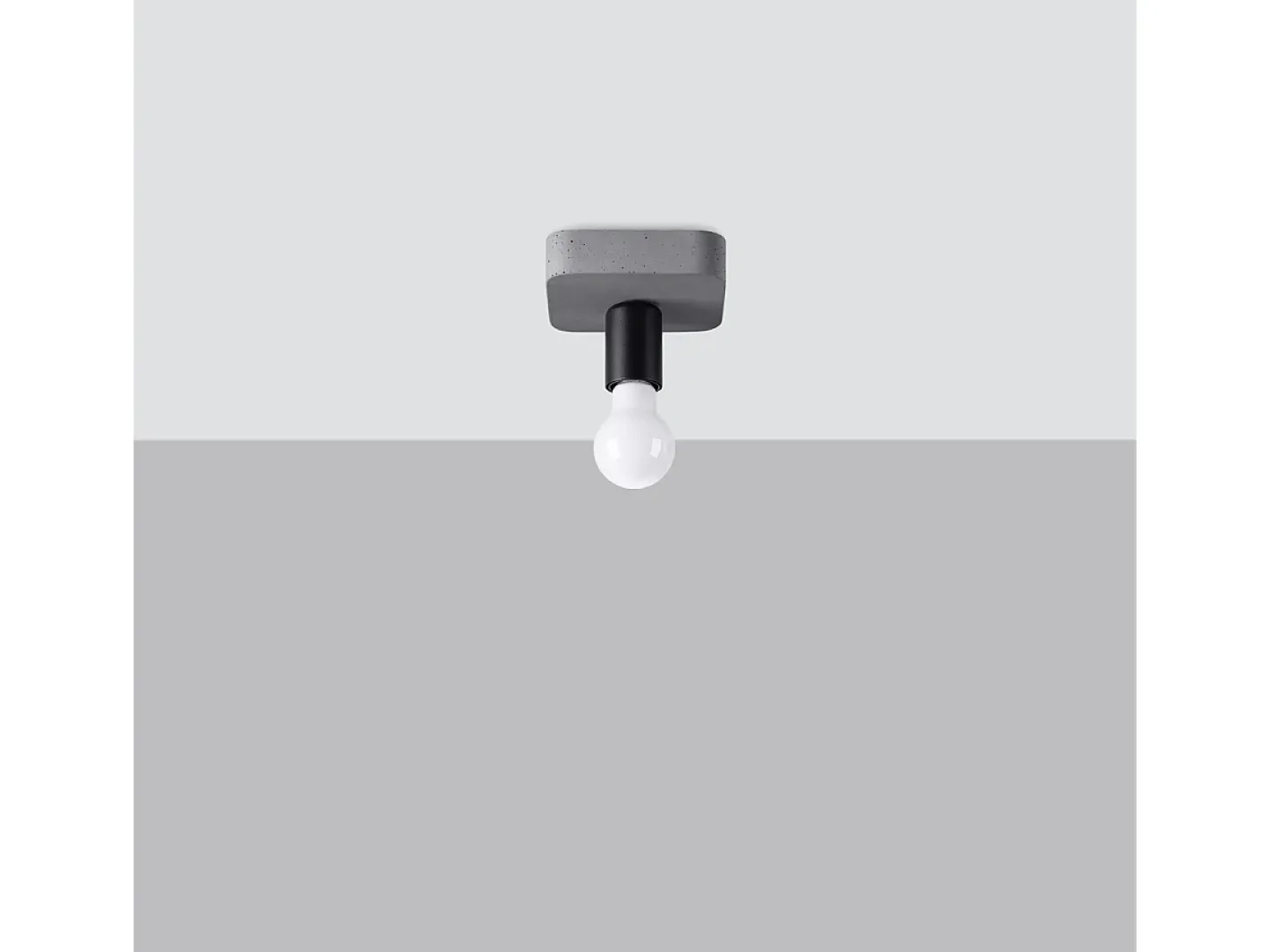 Outlet Sollux Lighting Lámparas De Techo Tavo Industrial De Concreto - 1 Fuentes Luminosas - L.13,5 X A.10 Cm - Gris