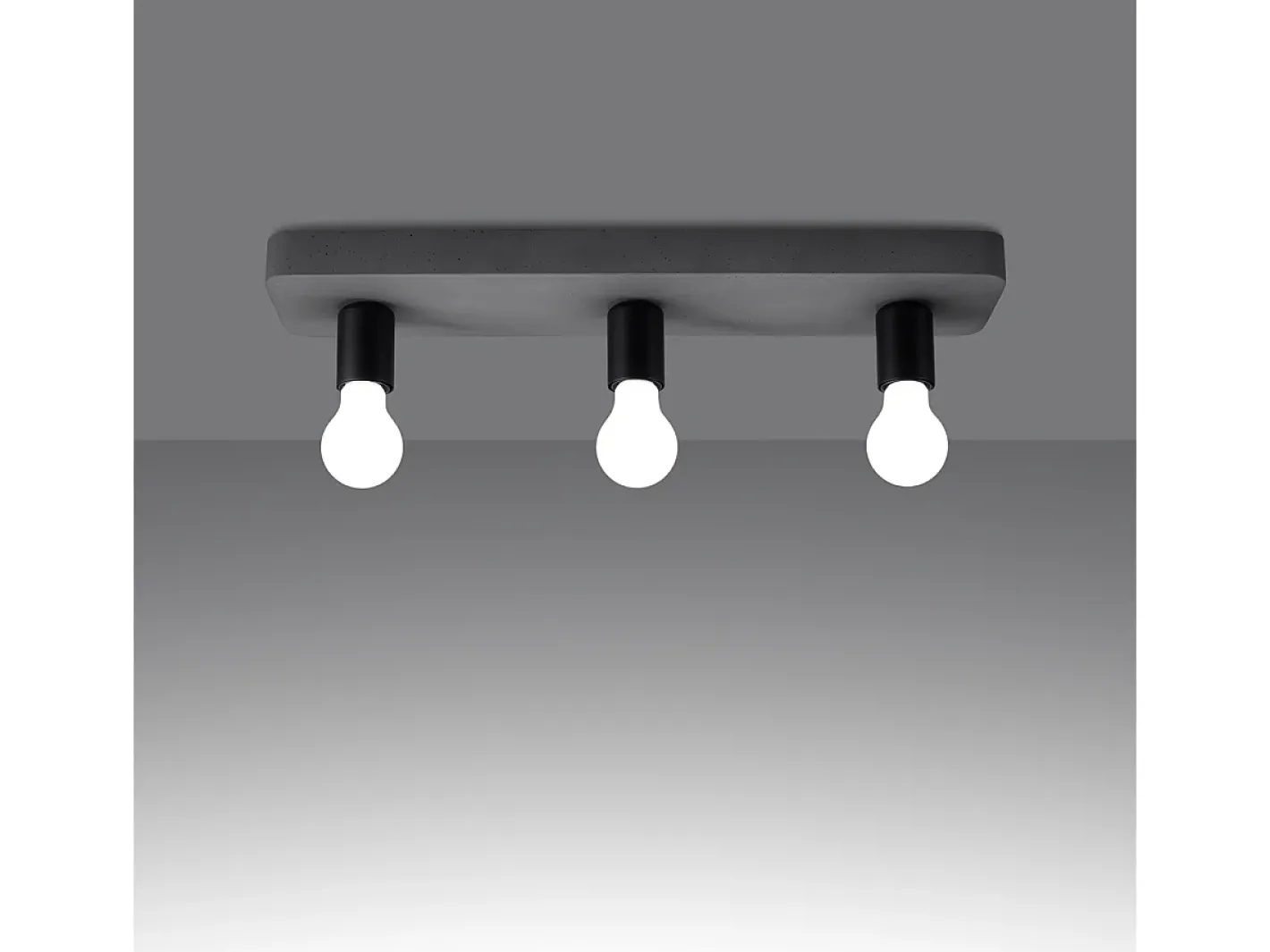 Sollux Lighting Lámparas De Techo Tavo Industrial De Concreto - 3 Fuentes Luminosas - L.55 X A.10 Cm - Gris New