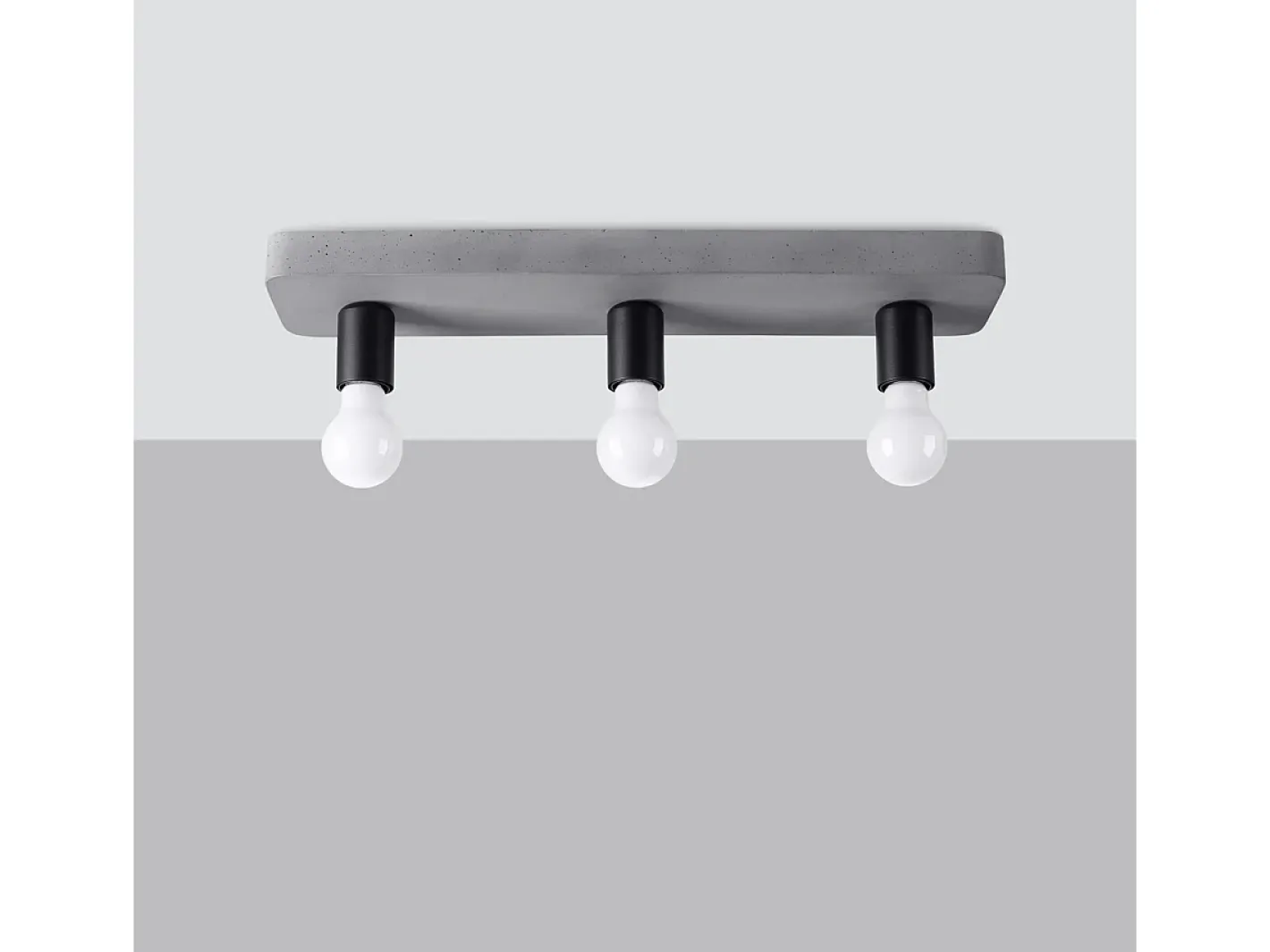 Sollux Lighting Lámparas De Techo Tavo Industrial De Concreto - 3 Fuentes Luminosas - L.55 X A.10 Cm - Gris New
