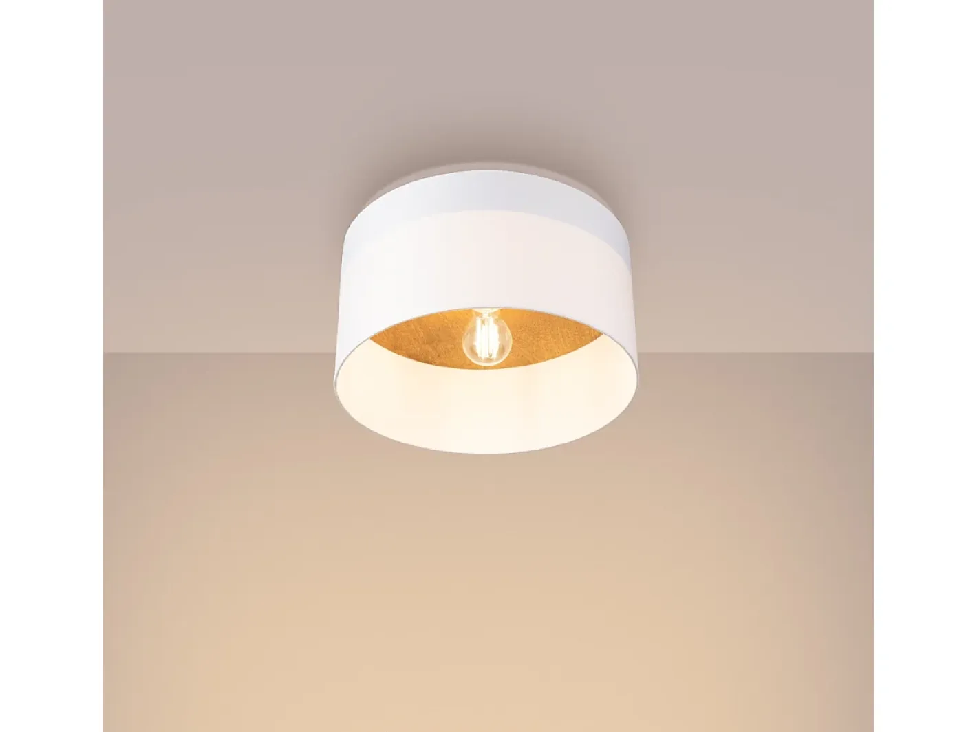 Sollux Lighting Lámparas De Techo Telesto Escandinavo De Tela/Madera/Acero - 1 Fuentes Luminosas - L.35 X A.20 Cm - Blanco/Marrón Claro Marru00f3n / Blanco