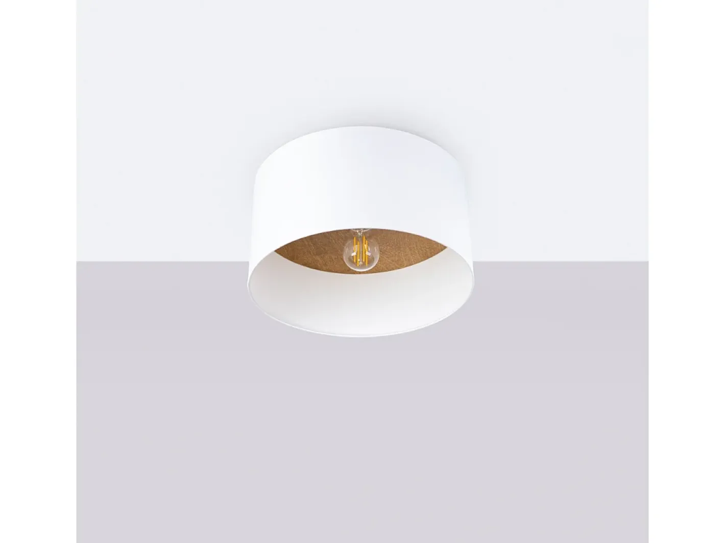Sollux Lighting Lámparas De Techo Telesto Escandinavo De Tela/Madera/Acero - 1 Fuentes Luminosas - L.35 X A.20 Cm - Blanco/Marrón Claro Marru00f3n / Blanco
