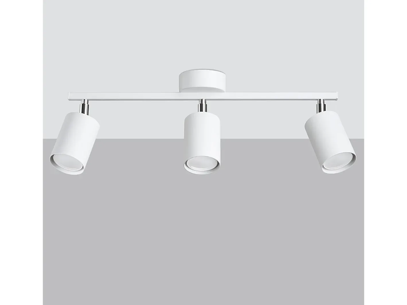 New Sollux Lighting Lámparas de techo Torim minimalista de acero - 3 fuentes luminosas 3000K - L.46 x A.20 cm - Blanco