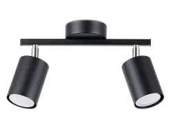 Online Sollux Lighting Lámparas de techo Torim minimalista de acero - 2 fuentes luminosas 3000K - L.26 x A.20 cm - Negro