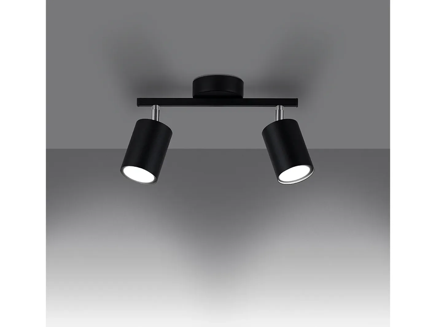 Sollux Lighting Lámparas de techo Torim minimalista de acero - 2 fuentes luminosas 4000K - L.26 x A.20 cm - Negro Discount